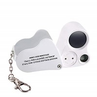 [해외] Jiusion Portable Lighted LED Illuminated Jewelry Magnifier 30X 60X Wearable Handheld Dual Lens Eye Loupe Magnifying Glasses Micro Microscope with Keychain and Lanyard