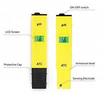 [해외] JTD High Accuracy Pocket Size Handheld pH Meter Pen Tester (Yellow) 0-14pH Measurement Range, Auto Temperature Compensation