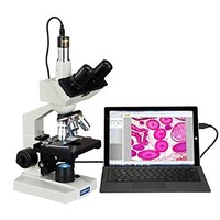 [해외] OMAX 40X-2500X Digital Lab Trinocular Compound LED Microscope with USB Digital Camera and Double Layer Mechanical Stage