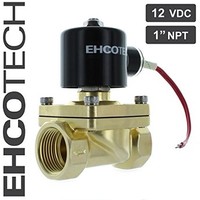 [해외] EHCOTECH 1 NPT 12V DC Solenoid Valve, Brass Body, Water Air Gas NC 1 inch