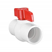 [해외] uxcell PVC Ball Valve Water Supply Pipe Knob Tap Faucet Slip Ends 2 Inner Hole Diameter Red White