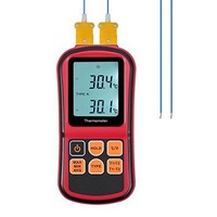 [해외] Proster Digital Thermocouple Temperature Thermometer Dual Channel K Type Thermometer Tester LCD Backlight with Two K-Type Thermocouple Probe for K/J/T/E/R/S/N Type