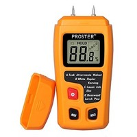 [해외] Proster Handheld Wood Moisture Test Meter LCD Moisture Tester for Wood Moisture Detector for Firewood Paper Humidity Measuring Include 9V Battery with 2 Test Probe Pins