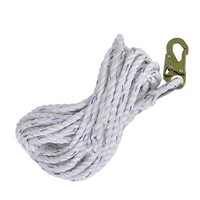 [해외] Peakworks Fall Protection V84084025 Vertical Lifeline Rope with Back Splice and Snap Hook, 25 ft. Length, White